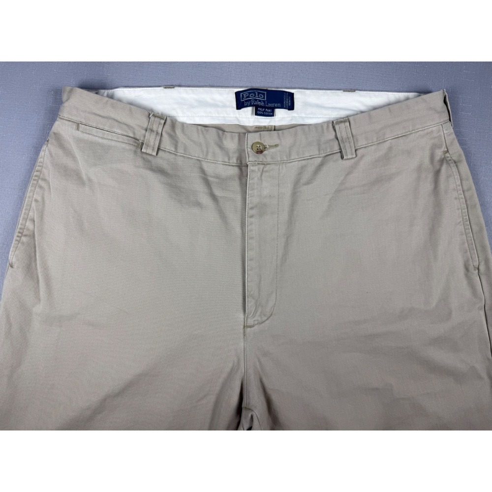 Polo Ralph Lauren Philip Pant Mens 37x34 Khaki Tan Cotton Twill Chino Trousers - Picture 2 of 13